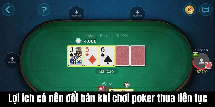 Có nên đổi bàn khi chơi poker thua liên tục - cách giải vận xui