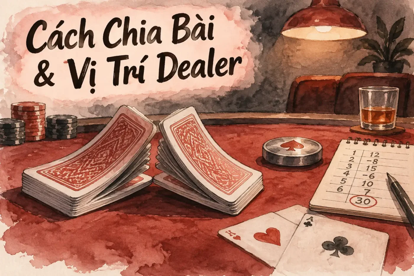 Cách chia bài & vị trí dealer trong Poker
